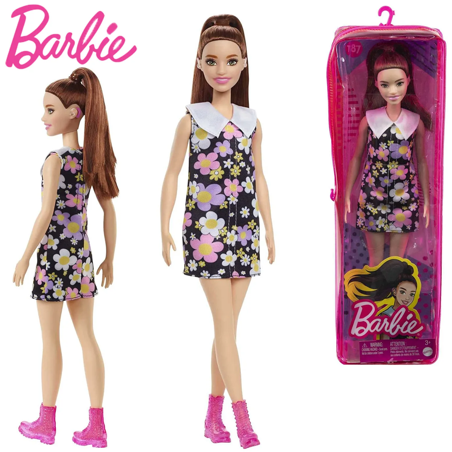 Boneca Barbie Fashionista com Roupa Estampada Girl Power e Acessórios, Rosa  - Dular