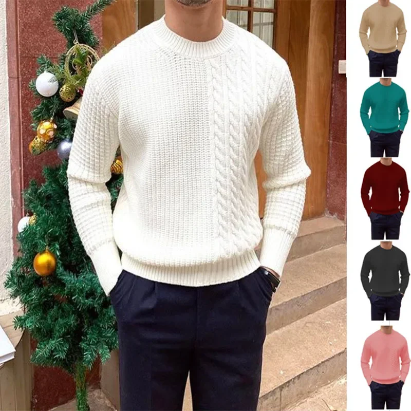 Autumn and Winter 2023 New Men's Simple Round Neck Pullover Sweater