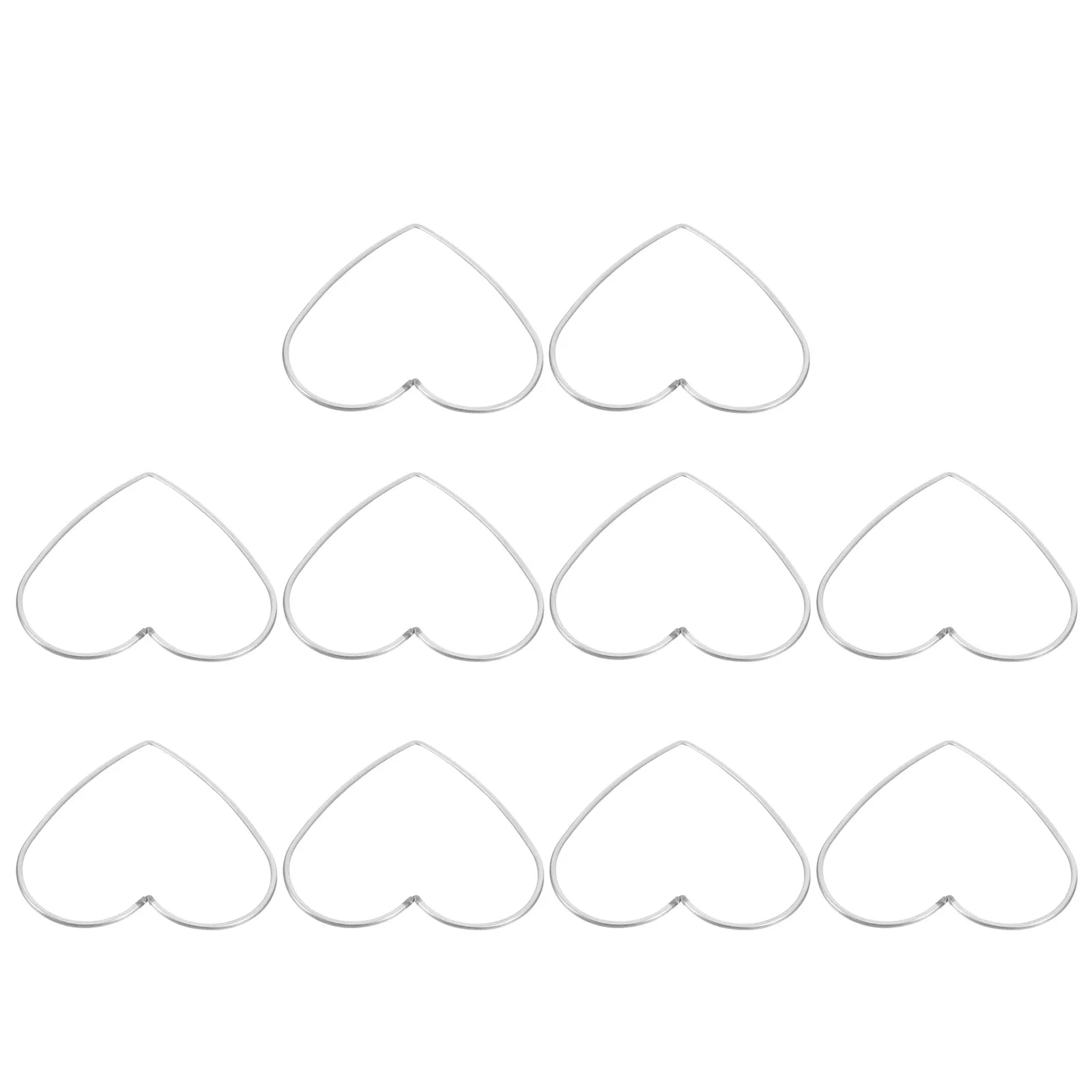 10Pcs 드림 캐처 철 링 하트 모양의 금속 공예 고리 DIY 마크라메 화환 와이어 링 드림캐쳐 용품