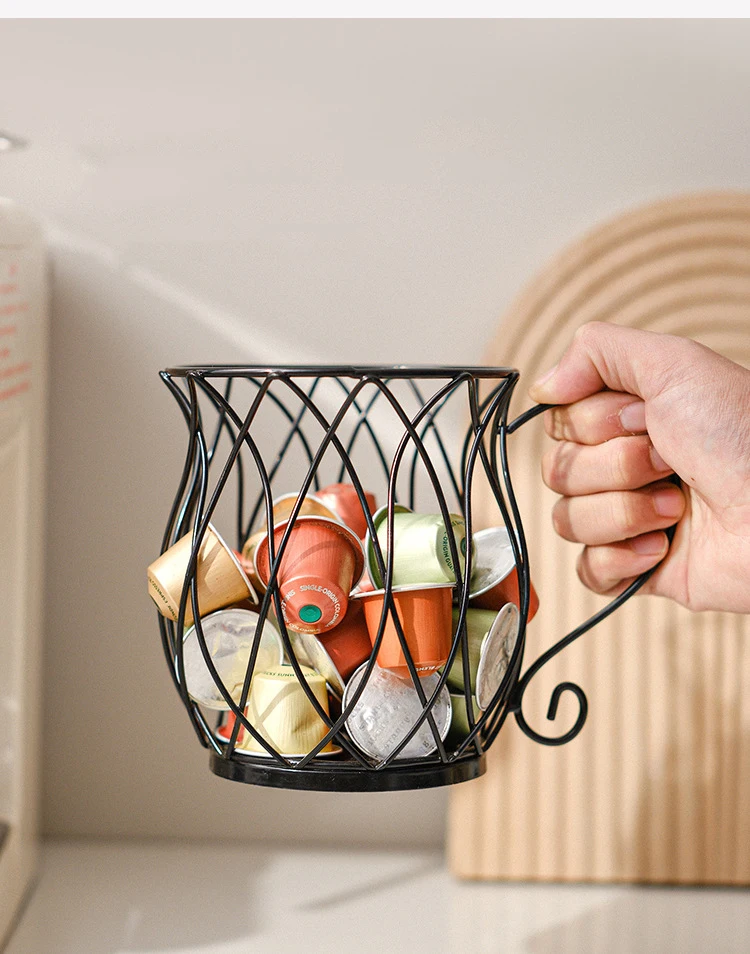 Description Picture 6 of itemMetal Coffee Capsule Organizer Universal for Nespresso Capsule Holder Metal Snack Candy Basket Espresso Capsule Pot