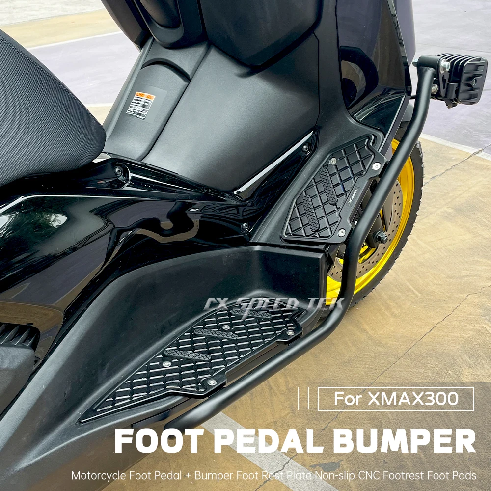 

MK For YAMAHA XMAX300 Xmax-300 2023 Motorcycle Accessories Pedal Bumper Foot Pegs Anti Slip Foot Pedal Kit
