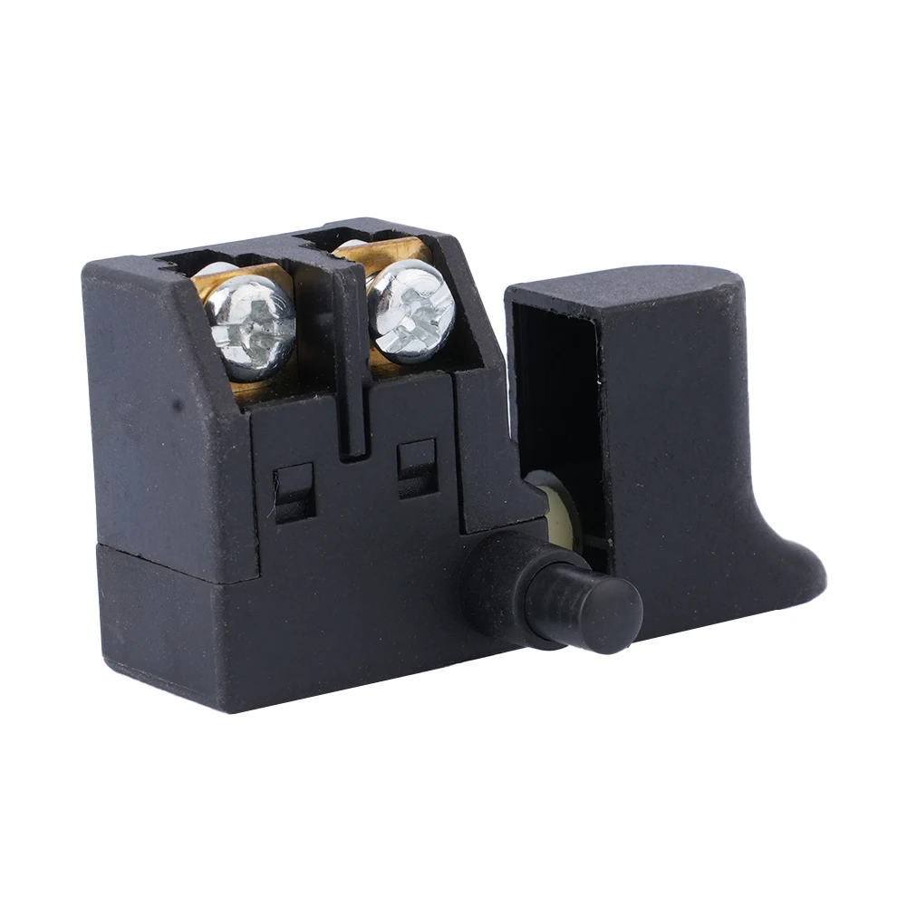 

New Practical Useful Electric Drill Switch Button SPST Type Self Rest Trigger Black Control Knob Cutting Lock On