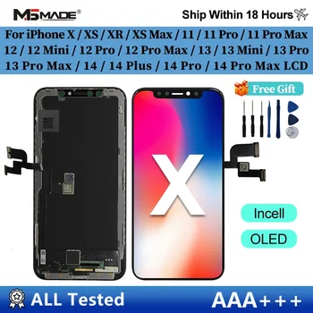 Display OLED X LCD per iPhone XR XS MAX 11, Schermo Touch 3D Sostitutivo per 12 14 Plus 11 Pro, Display Incell per 12 Pro Max, Schermo per 13 Mini