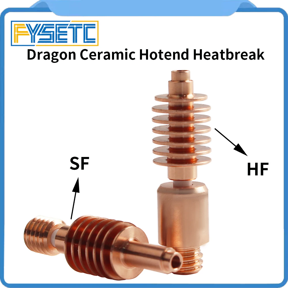 

FYSETC Dragon Heatbreak V2.0 Ceramic Core V6 Throat High Temperature Wear Resistant for GF CR Dragon Hotend Sprite Extruder