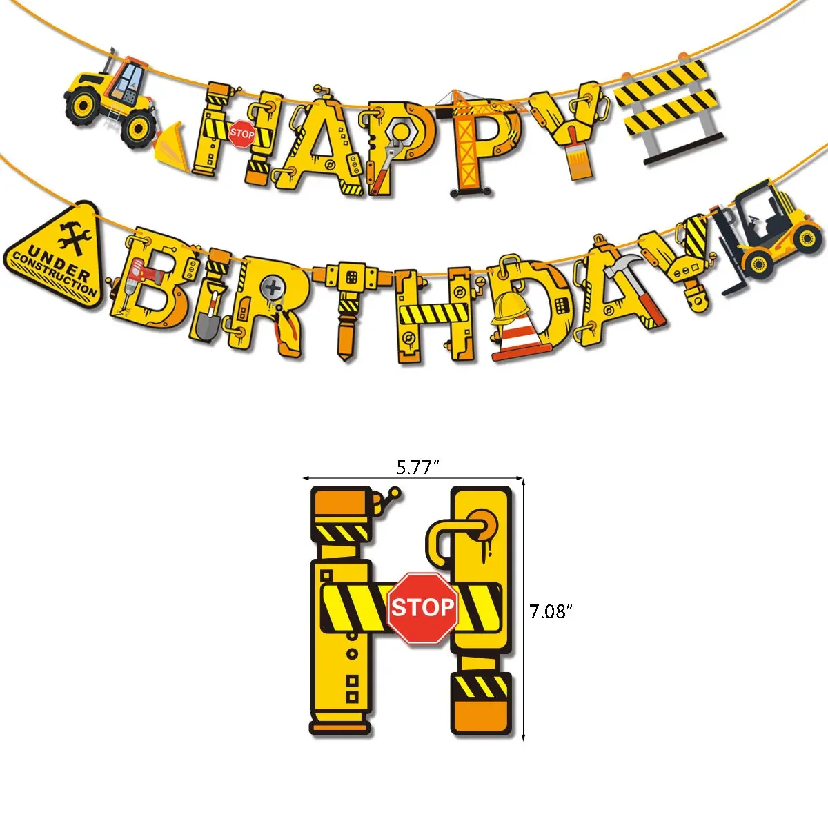 Bau Geburtstag Dekoration Geschirr Bagger Muldenkipper Pappteller Servietten Banner Tischdecke Kinder Jungen Partyzubehör – Detail 16