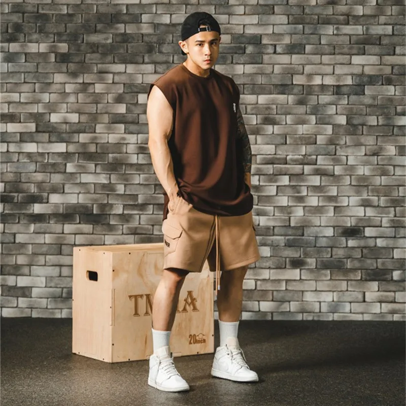

Summer New Men Cotton Workout Bodybuilding Sleeveless Shirt Gym Fitness Training Waistcoat Male Vest Casual Top Clothes Printing