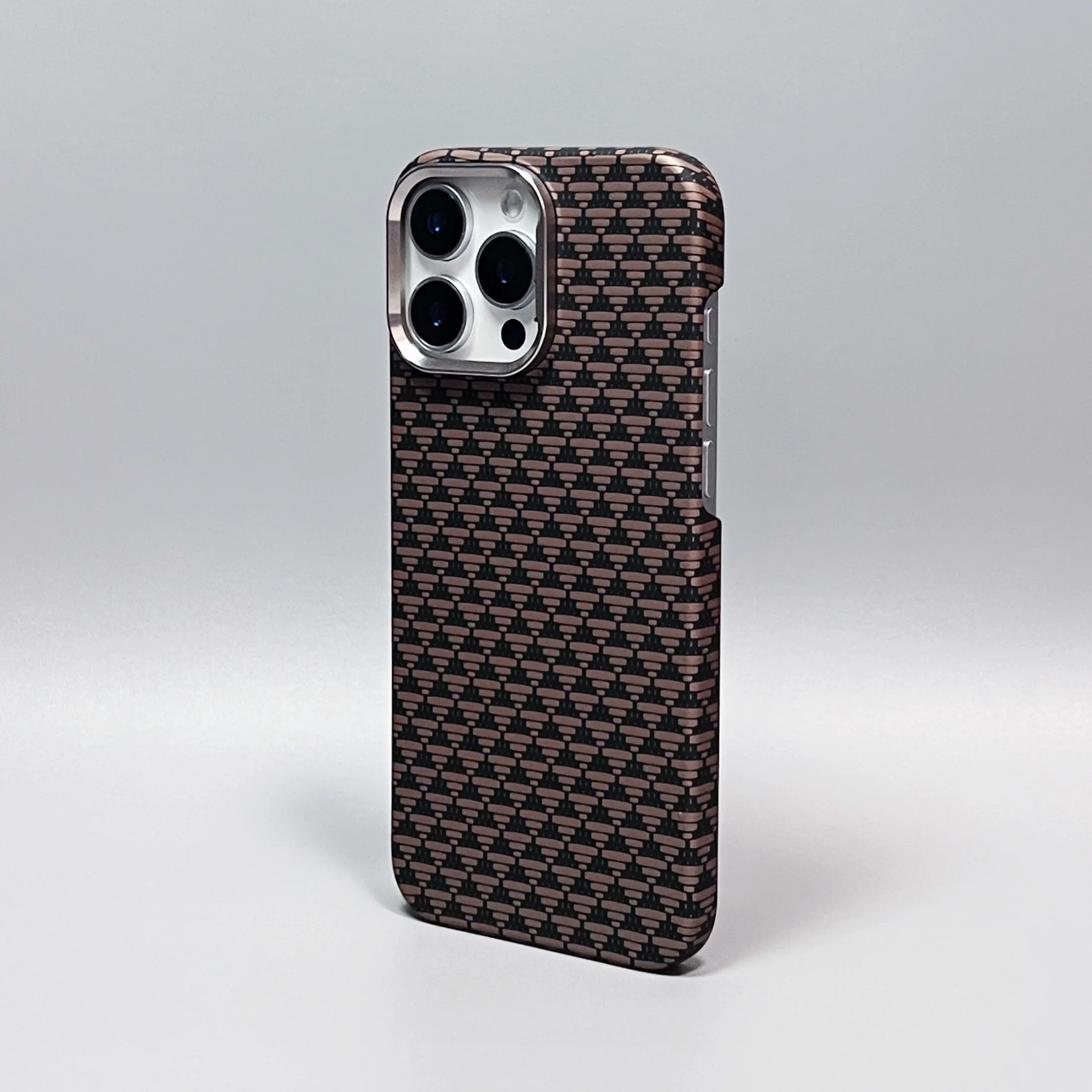 Ultra Thin Carbon Fiber Texture Magsafe Case with Wireless Charging and Alloy Lens Matte Hard Cover