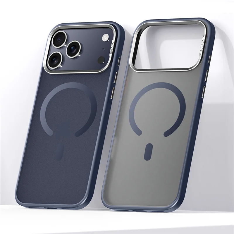 Deluxe Matte Hybrid Magnetic Phone Case with Alloy Lens Frame and Shockproof Design