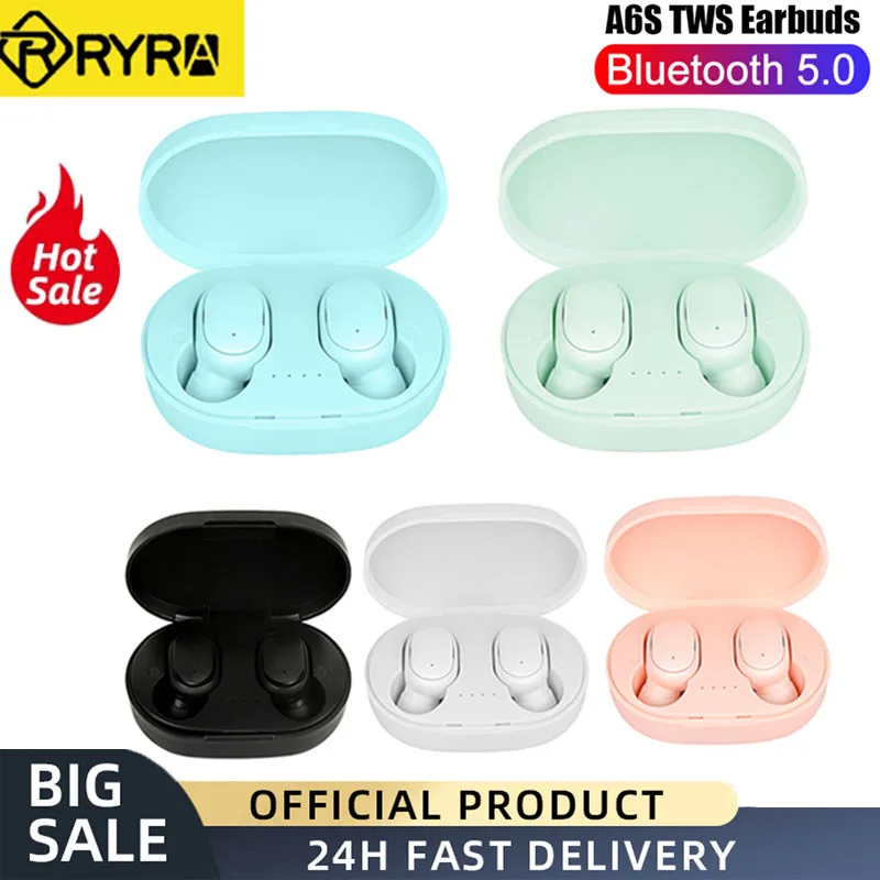 Cuffie Originali A6S Tws Auricolari Wireless Cuffie Bluetooth Sport Stereo Fone Auricolari Bluetooth Per Xiaomi Huawei Iphone