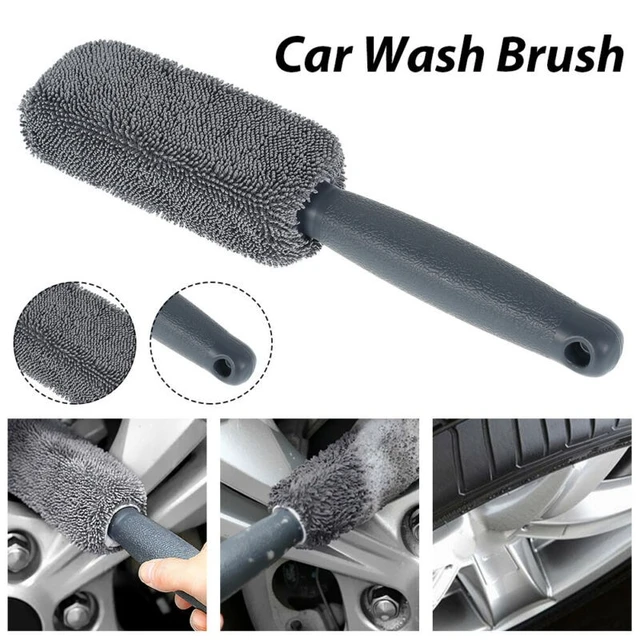 Car Wash Super Brush Microfiber Wheels Brush Non-Slip soft Handle Easy To  Cleaning car wheel Spokes Car Accessories - AliExpress