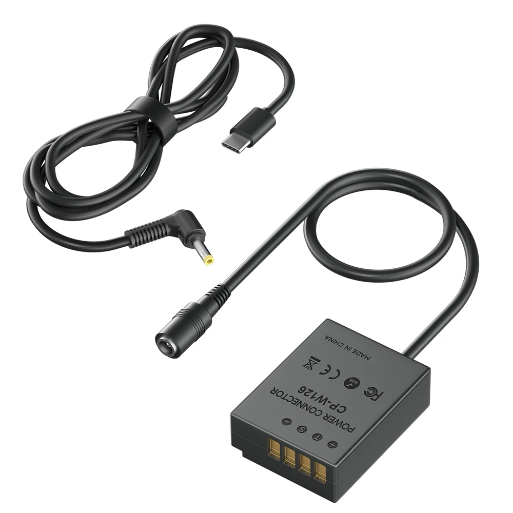 NP-W126s dummy battery CP-W126 DC Coupler Type-C/AC Power Adapter