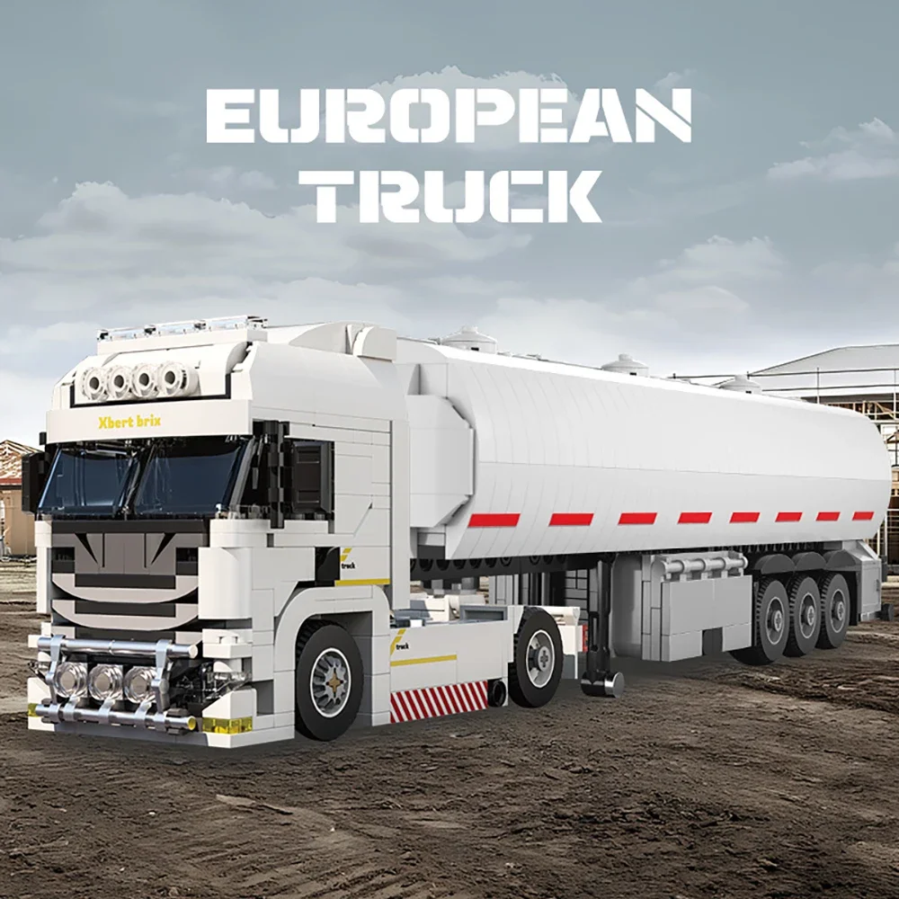 Premium European Truck and Semi-Trailer Building Block Set - Educational Toy for Kids, Ideal Festival Gift