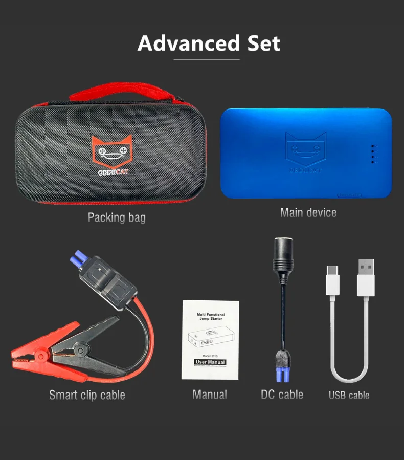 jump starters Newest D16 Car Jump Starter Starting Device Battery Power Bank 1000A Jump starter Auto Buster Emergency Booster Car Charger battery jump starter