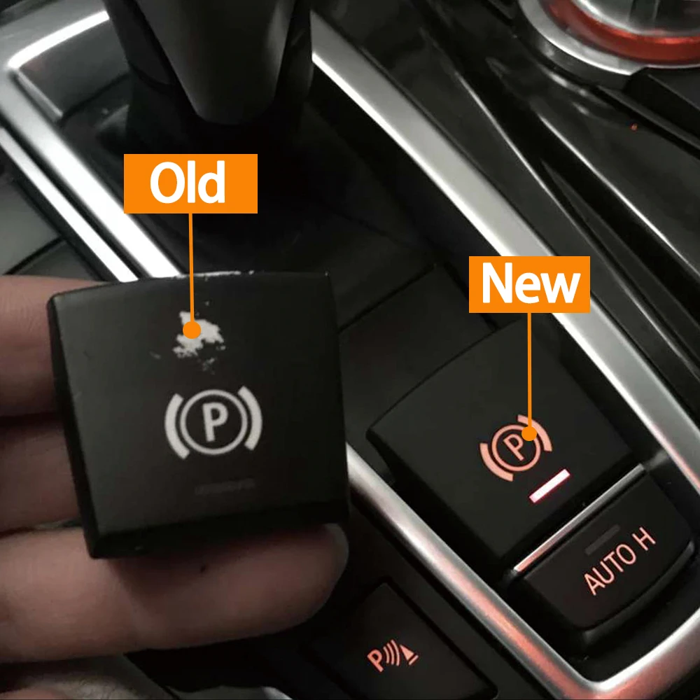 Handbrake Switch Cover Handbrake Button Cover Car Handbrake Parking Brake P Button Auto H Switch Cover For BMW 5 6 7 X3 X4 X5 X6 F01 F02 F07 F10 F06 F25 F26 F15 F16 2009 -