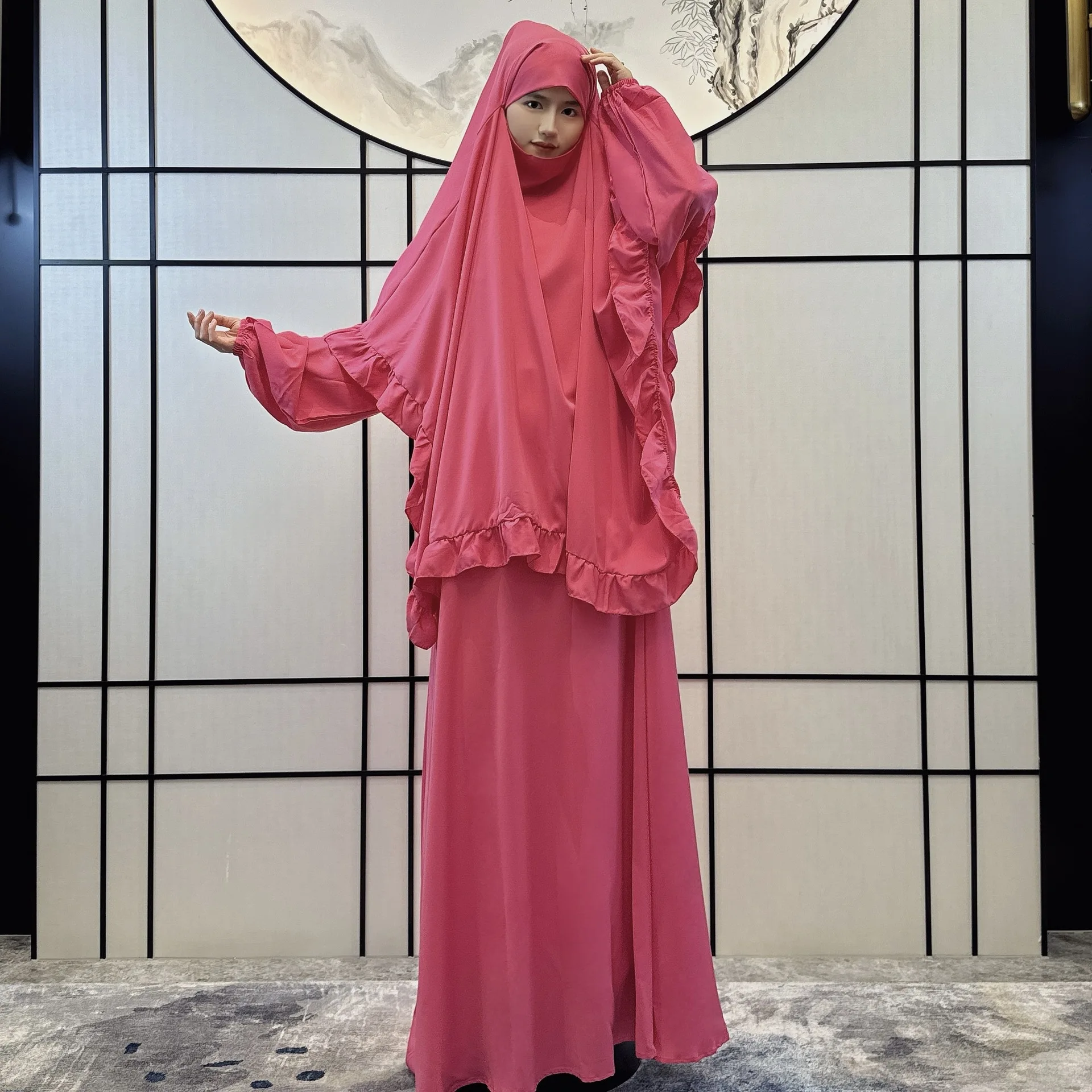 Khimar, chiffon khimar, khimar niqab, Maleisische khimar, 3 lagen khimar niqab, niqab khimar string, nieuwe dizine niqab khimar, - België