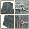 Men's Striped Denim Vest V-neck Slim Fit Western Classic Style Waistcoat 6