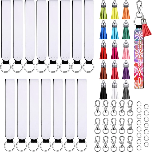 30 Pieces Sublimation Chapstick Holder Blanks Wristlet Keychain Lanyard  Set, Sublimation Lanyard Heat Transfer Wrist Keychain Neoprene Lipstick  Holder