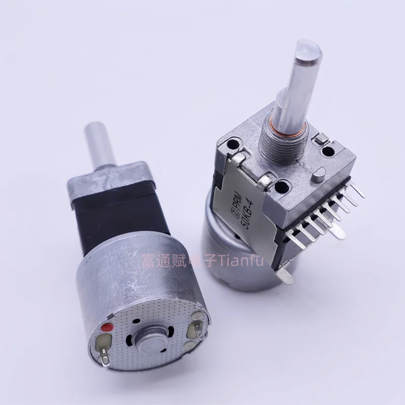 RK168 Motor Drive Potentiometer B50K B100Kx2 Dual 8-pin with Tap Stereo Amplifier 25mm Half Shaft 1pcs