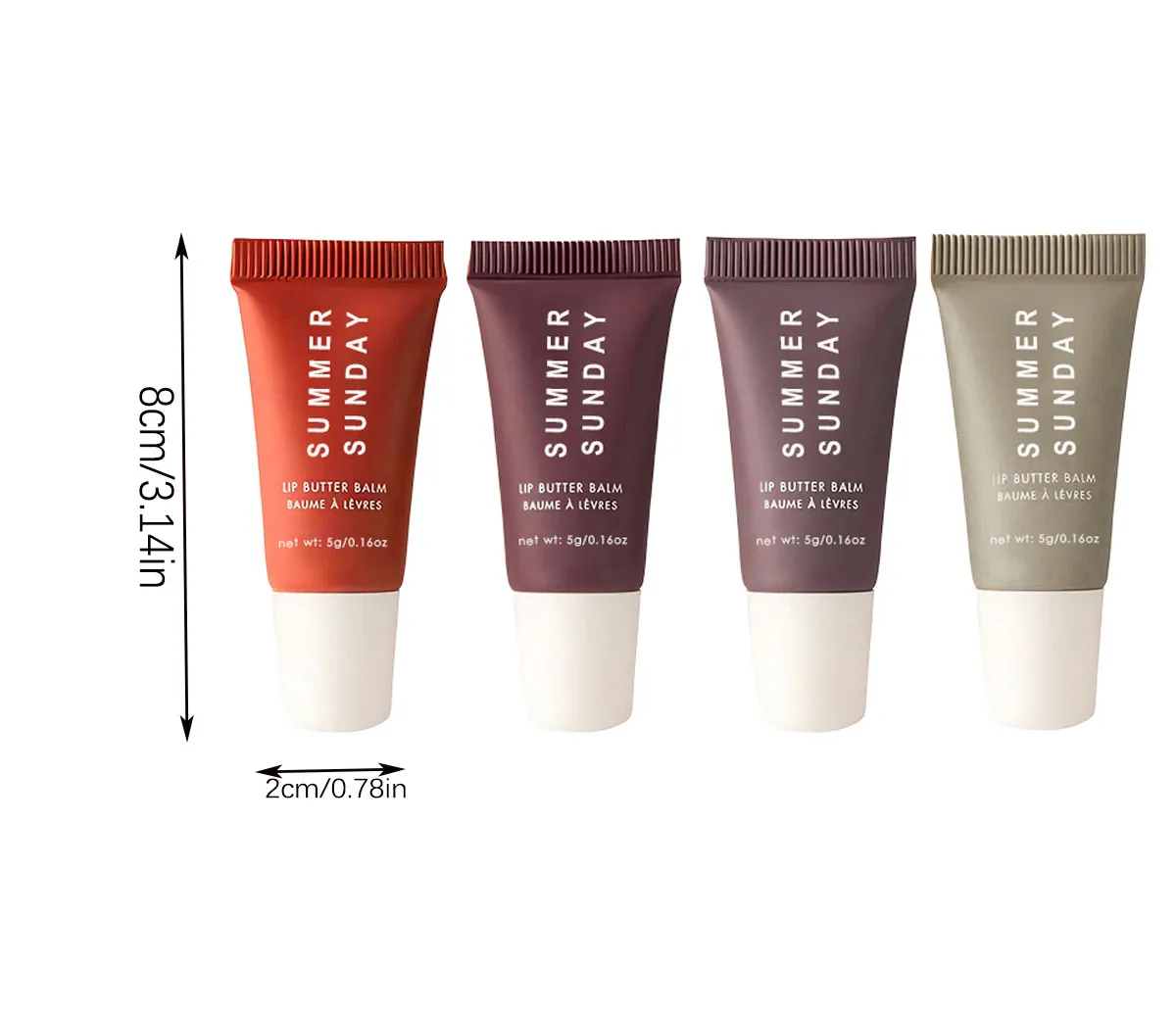 Four color lip gloss set moisturizing glossy waterproof anti dizziness natural and complete portable makeup set