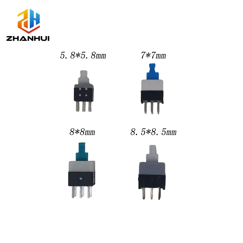 10-Pack Self-Locking/Unlock Tactile Micro Power Switches - Multi-Size Options Available