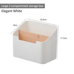 Multipurpose Remote Control and Desktop Storage Organizer (White-2 grids)