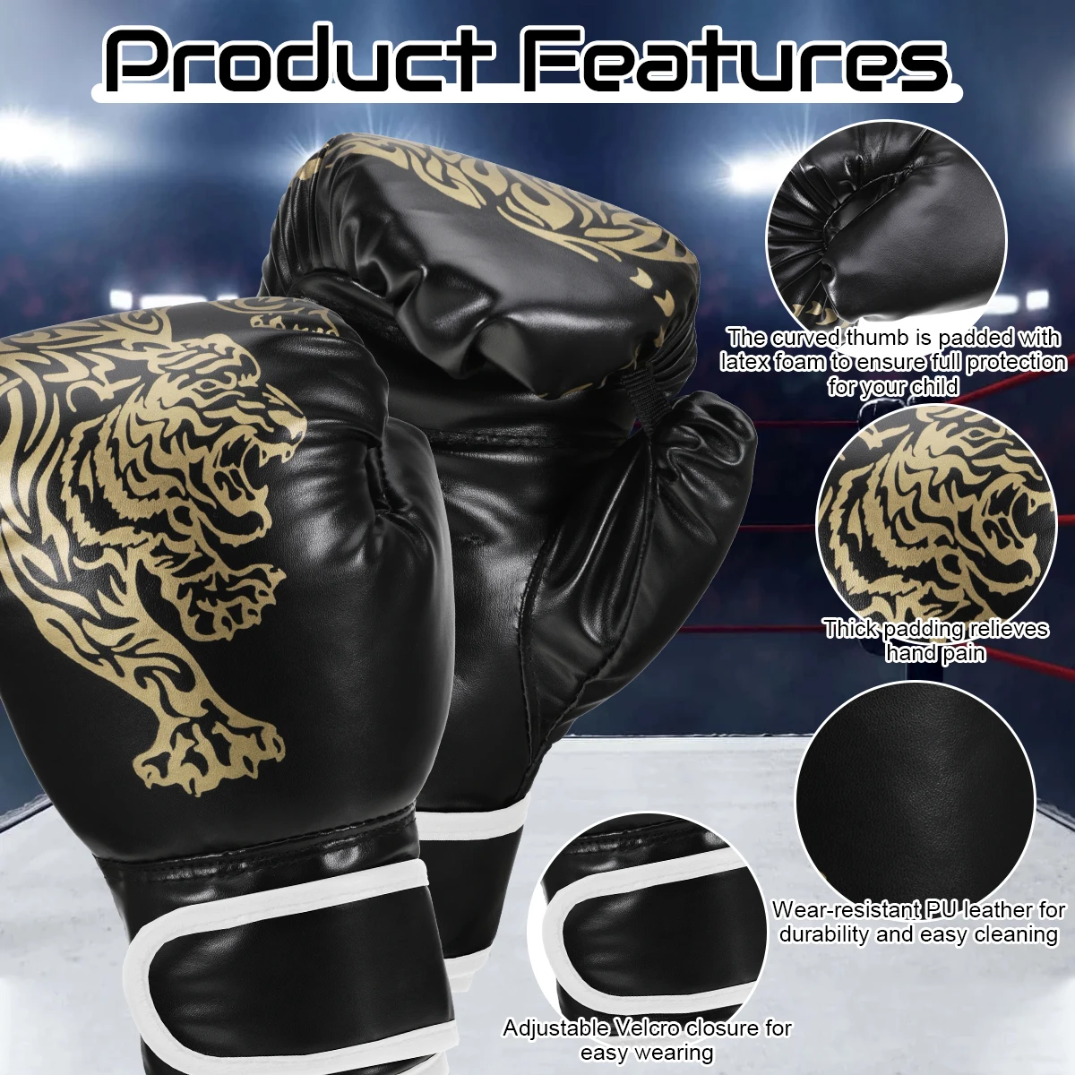 Breathable PU Boxing Gloves 4