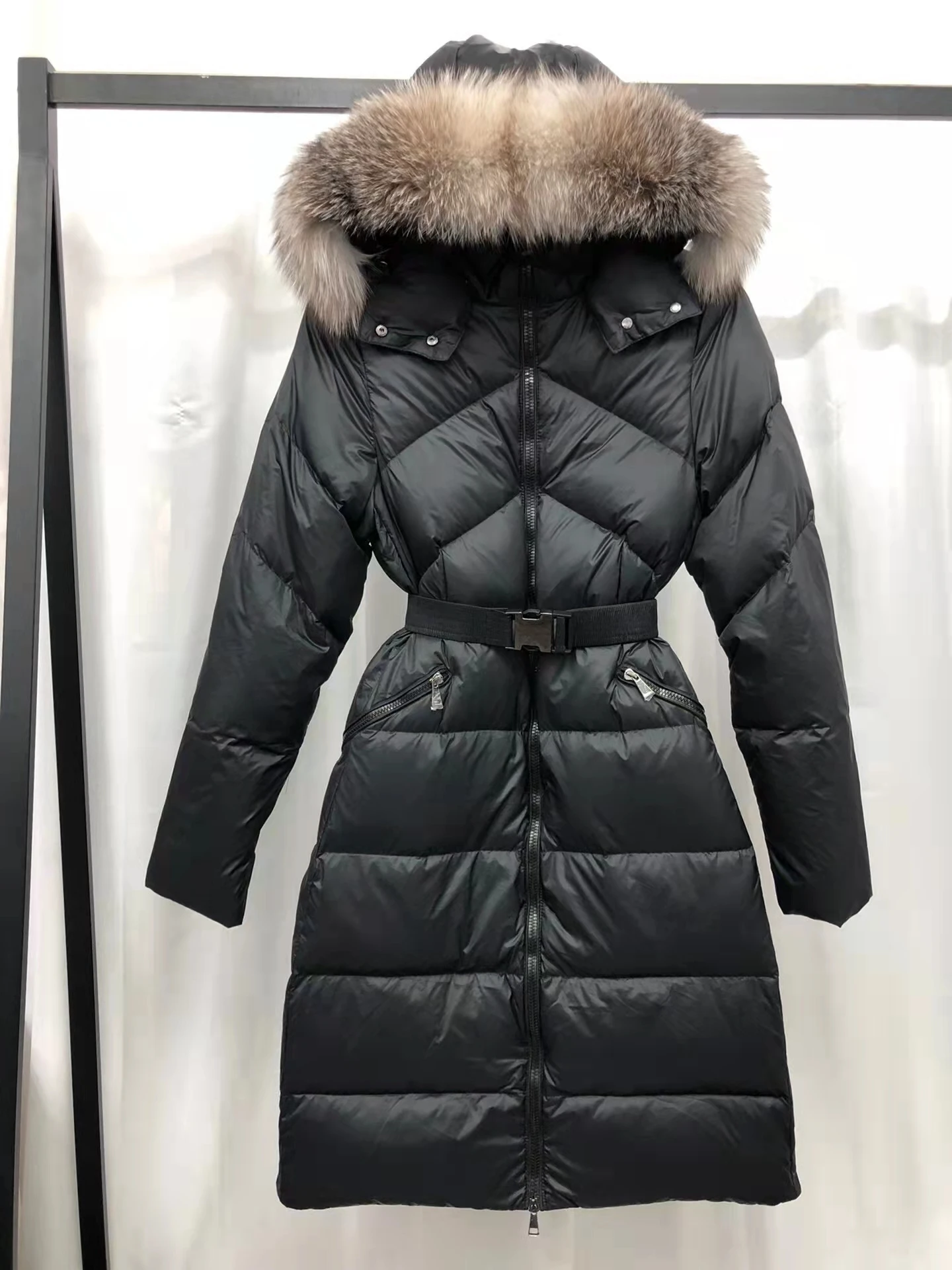 New Slim Fashion Big Fur Collar Jacket Women's Down Jacket Down Coats