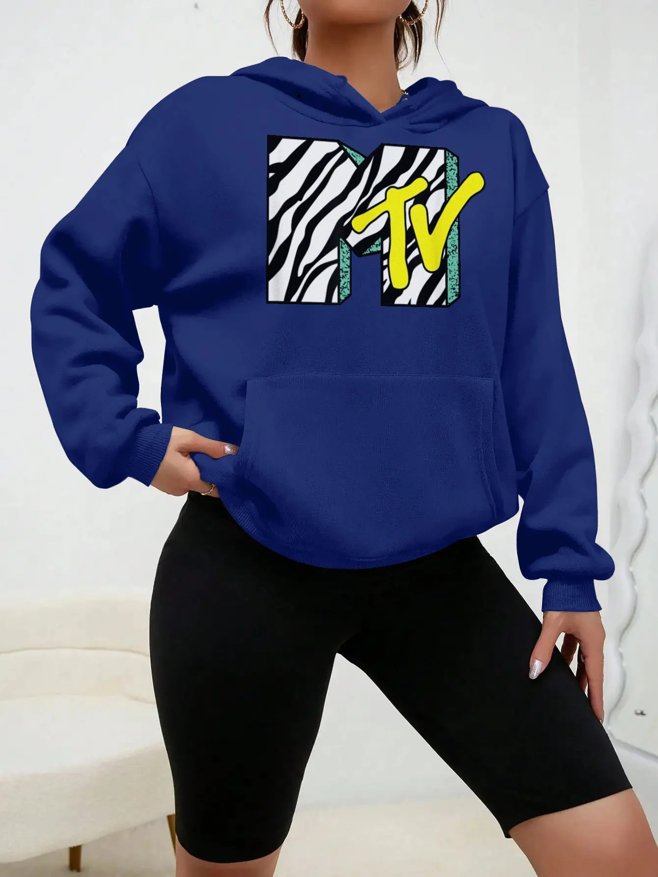 

Mtv Music Television Sweatshirt Women 2024 spring Fashion Retro Rock Hip Hop Tv Pullover Fashion Sweatshirts Streetwear