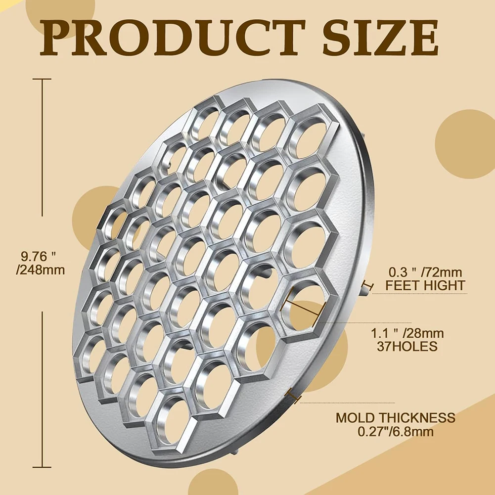 37 Holes Ravioli Maker Dumplings Mold Aluminum Alloy Pasta Metal Dumplings Make Mold Cooking Kitchen Ravioli Cutter Tools
