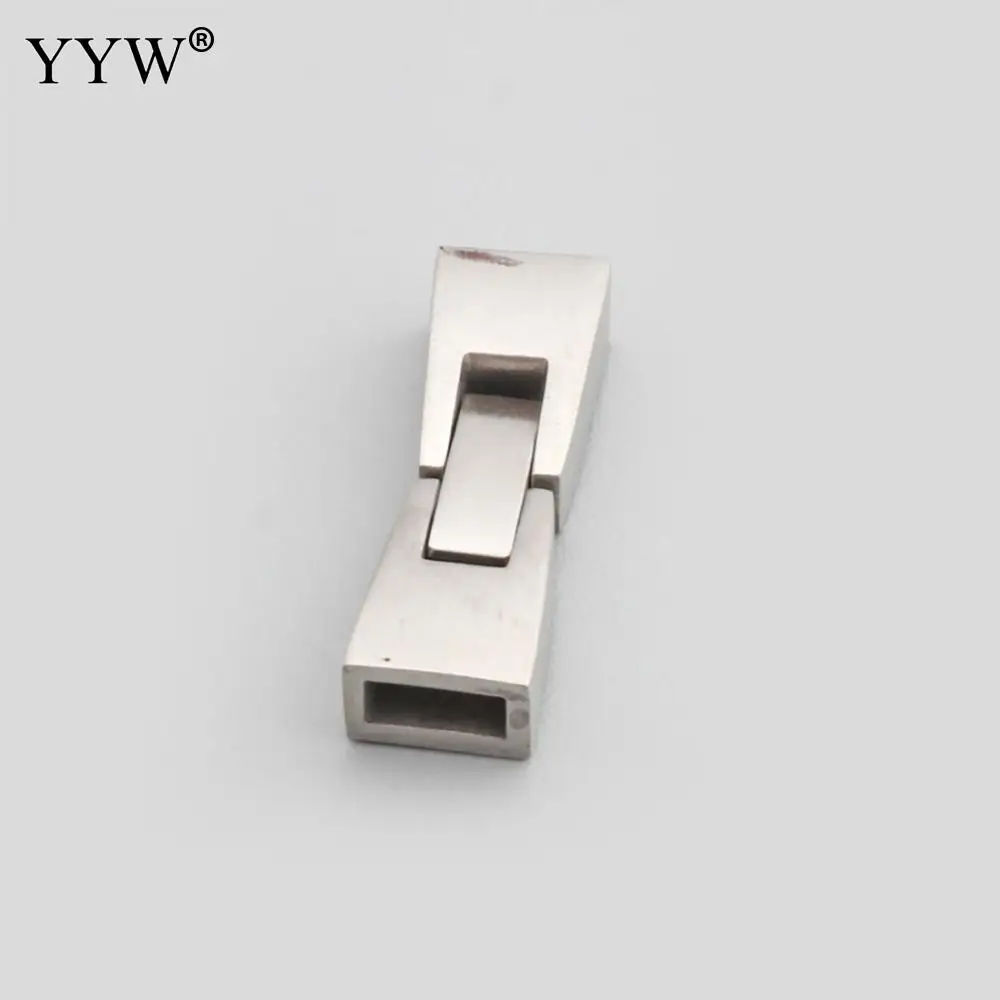 10pcs Brass Fold Over Clasps 1-Hole Stainless Steel Buckles Fastener Clasps Accessories For Bracelet DIY Jewelry Making Supplies