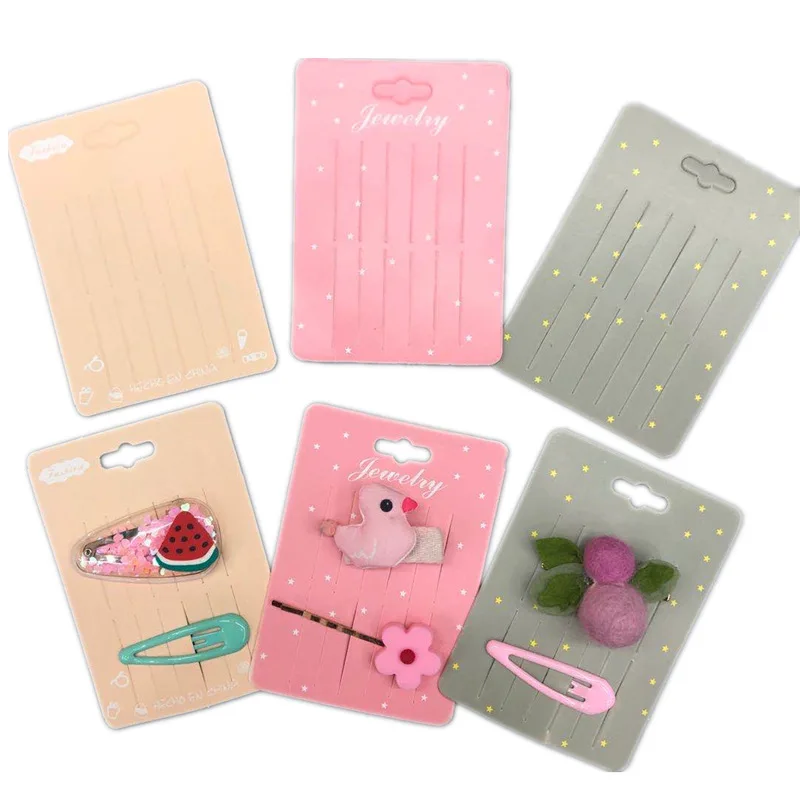 PATIKIL 100 Pack Black Hair Clip Display Cards - Rectangle Cardboard Holders For Barrettes & Jewelry, 4.53x2.6 Inches