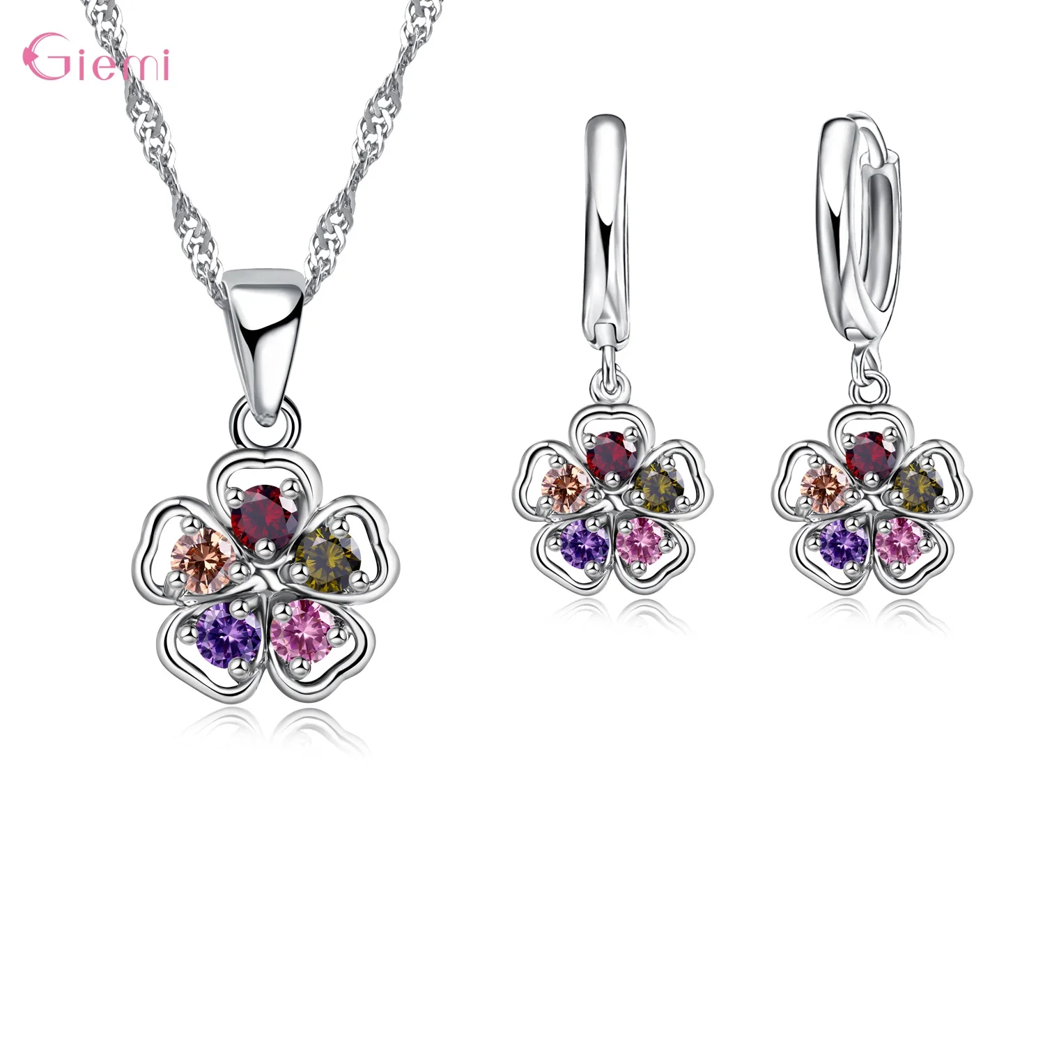 925 Silber Nadel Schmuck Sets für Frauen Mädchen 34 Modelle Option österreich ischen Kristall Strass Perle Anhänger Halskette Ohrringe