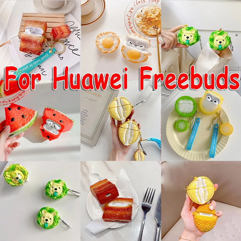 

Модный крутой чехол с едой для Huawei Freebuds Pro, силиконовый чехол для наушников Huawei Buds 4i, чехол для Freebuds 3, зарядное устройство