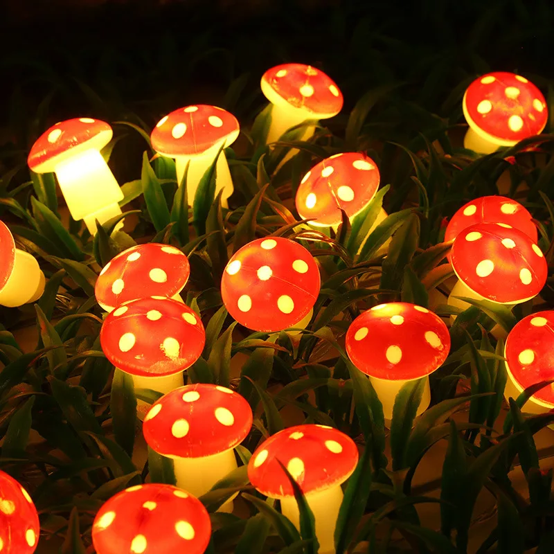 

1.5m 10leds Mushroom Shape String Light Battery Operated for New Year Wedding Christmas Party Gift Garland Pot Fairy Decor