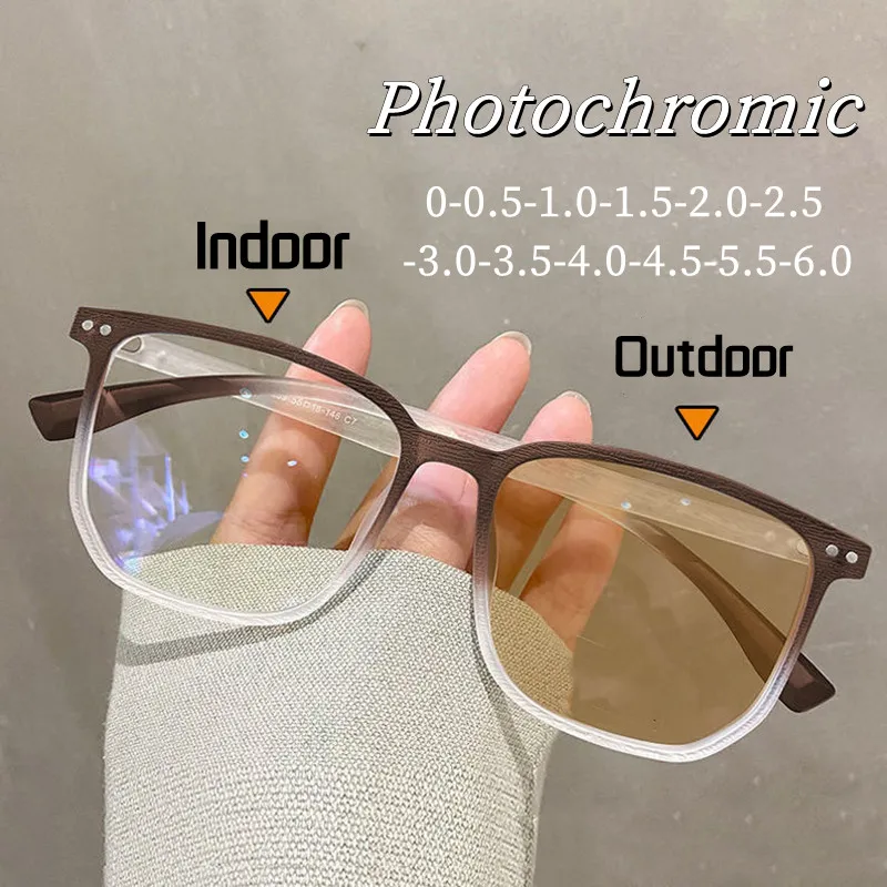 WomensPhotochromicMyopiaGlassesBlueLightBlockingColorChanging