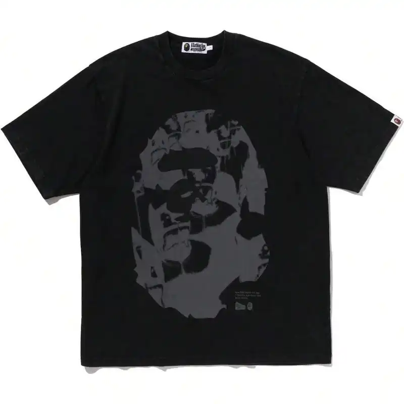 Unisex Solid Black Oversized APE Head Print Cotton Tee Men Women Short Sleeve Keep Calm & B.APE On - Image 7