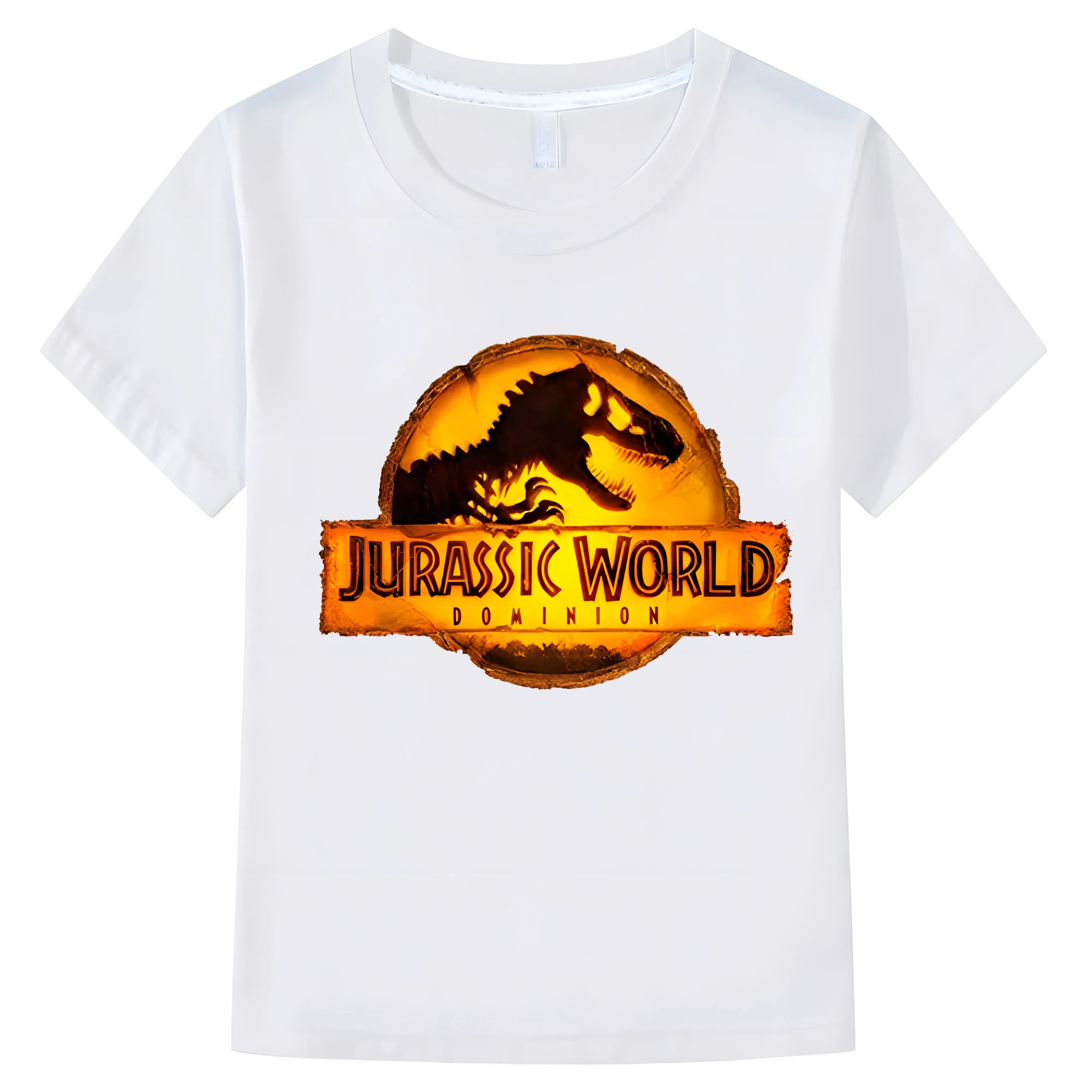 Summer 100% Cotton Children Short Sleeves T-shirt Jurassic World Dominion Boy Girls T Shirt Casual Kids baby Clothing 2