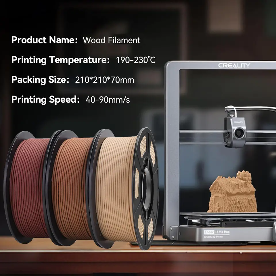 200g(0.44lbs) Wood PLA Filament 1.75mm ±0.03mm For FDM 3D Printer And Pen High Quality Bubble Free Fast Shipping image 5