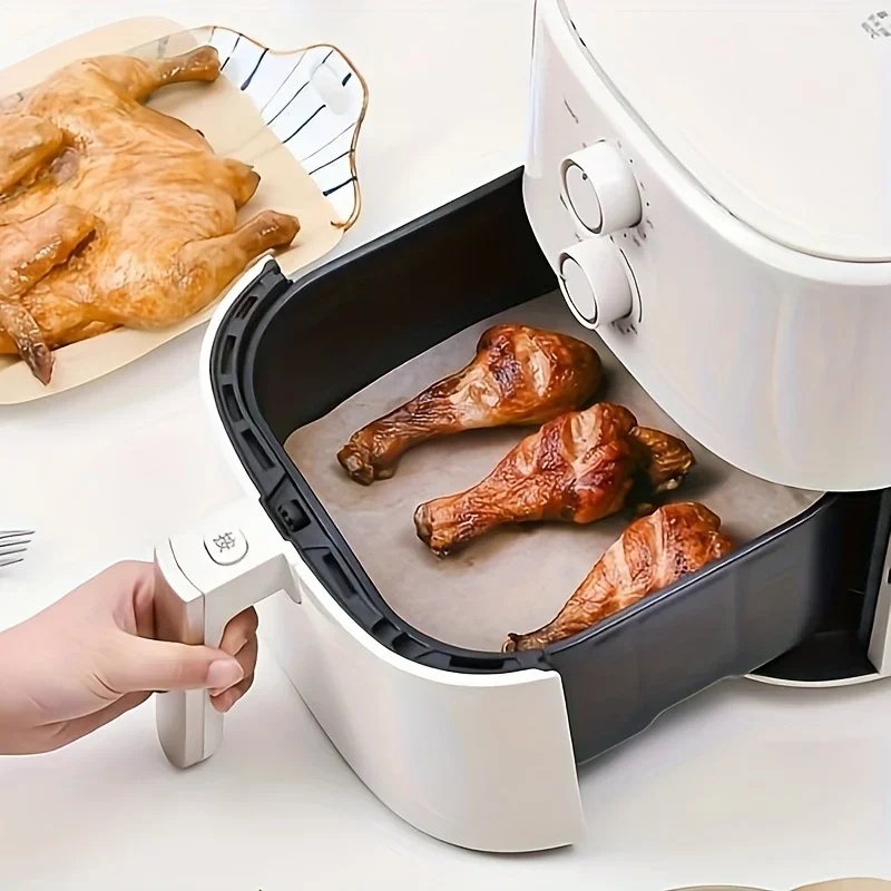 Air Fryer Liners, Non-Stick Paper Sheets for Baking, Roasting & Microwave-Easy Cleanup, Individual Sheets for Healthier Cooking