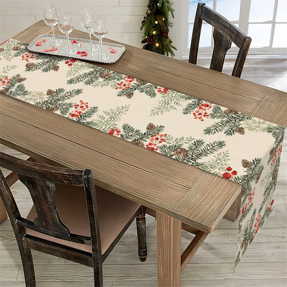

Pine pine cone table flag Thanksgiving Harvest pumpkin Leaf table Runner Family Holiday party Kitchen table Holiday decorations