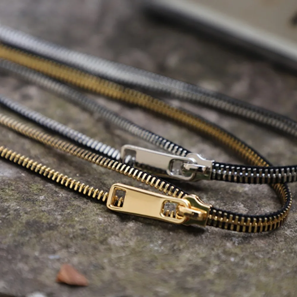 Jewelry Choker Zipper Necklace Hip-hop Punk Pull-able Zipper Sweater Chain Trendy Titanium Steel Clavicle Necklace Unisex - 2