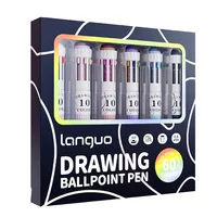 Languo Multicolor Pens,28/60 Colors, 10-in-1 Colored Ballpoint Pen,0.8mm Fine Point Smooth Writing,Retractable Ballpoint Pens 1