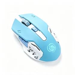 Rechargeable RGB LED Ergonomic Wireless Mouse with Type - C Connection (2.4G - Blue)