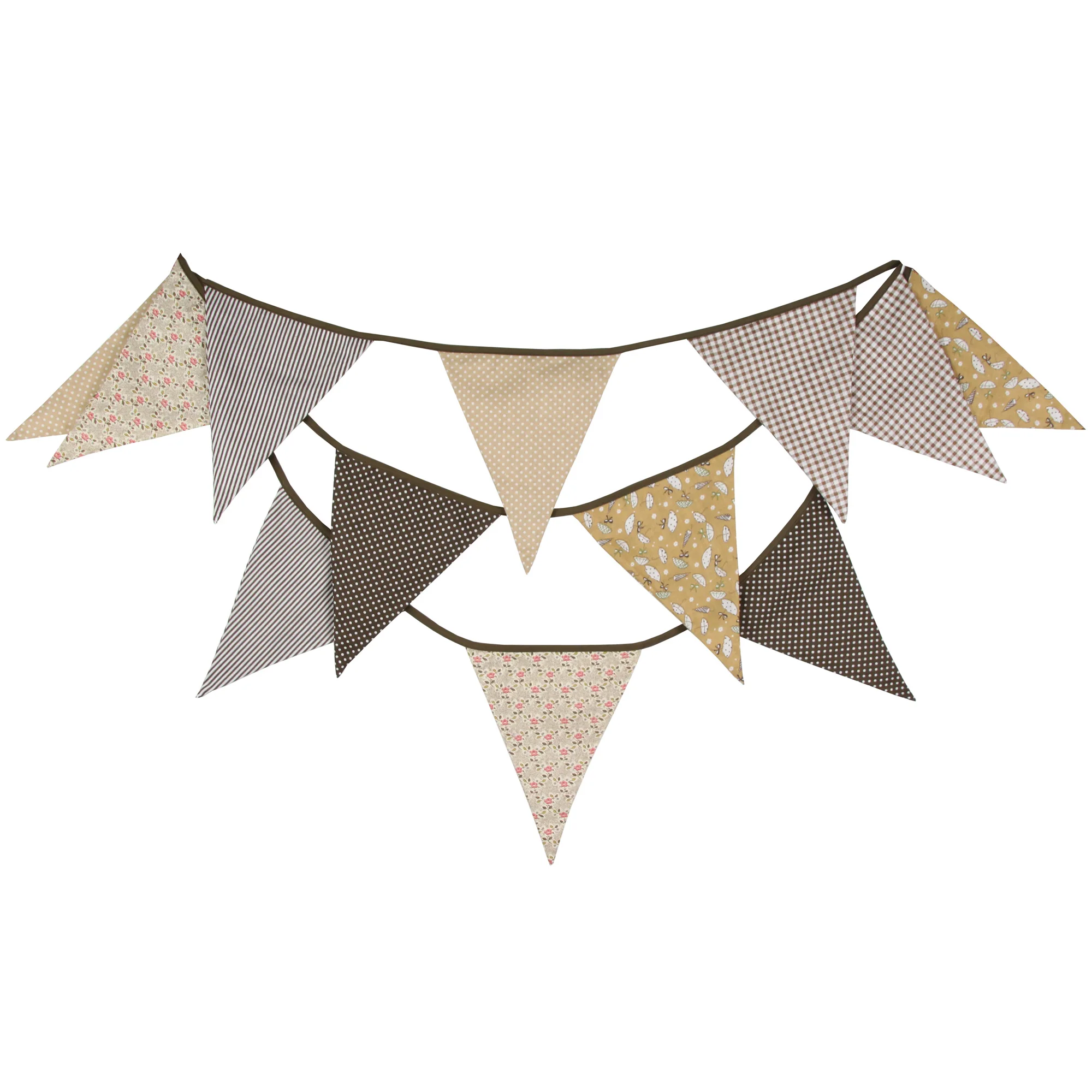 3.5M Floral Big Pennant Flags Fabric Bunting for Wedding, Birthday and Baby Shower
