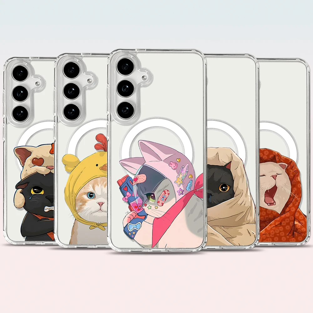 Charming Cat Design Magnetic Phone Case