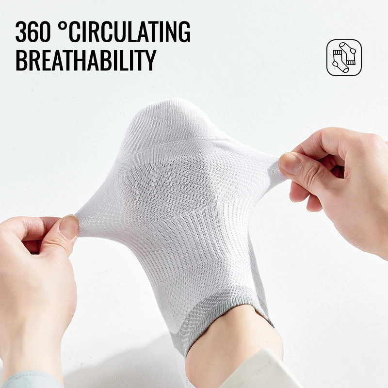 MiiOW 100 Pure Cotton Short Sock Men Sport Non-Slip Invisible Ankle Sock Summer Antibacterial Deodorant Breathable Business Sock