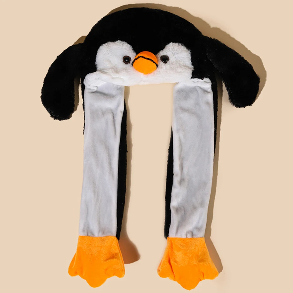 Autumn and Winter Plush Hats, Warm and Cute Ear Protection Hats, Cute Moving Cartoon Ear Hats,Black
