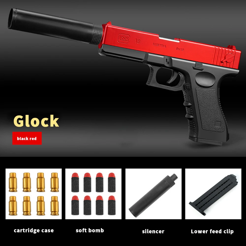 

Shell Throwing Soft Bullet Airsoft Pistol Toy EVA Children Toy Gun Outdoor Combat Weapon Eat Chicken Pellet Gun Toy For Boy