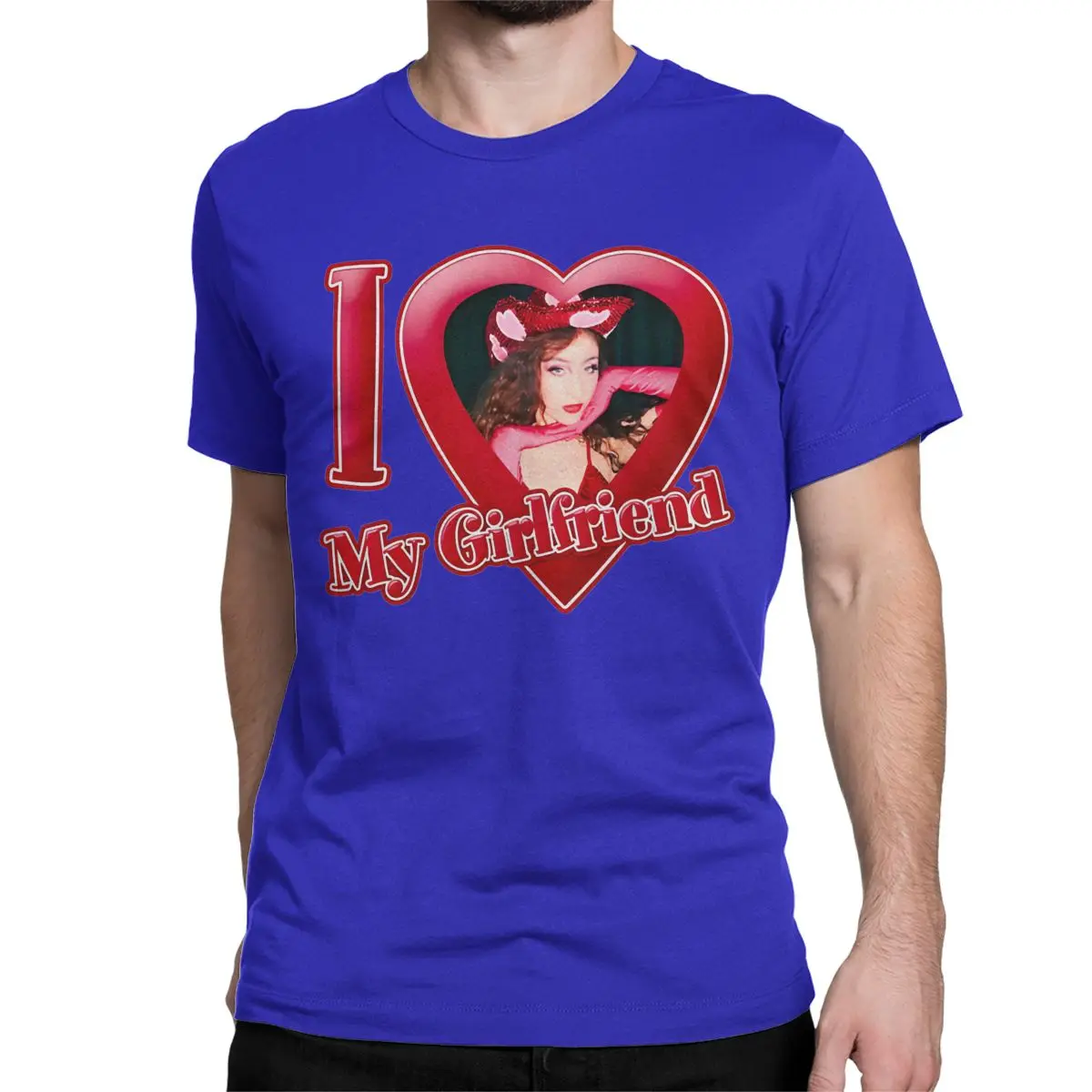 thumbnail image 1 of Camisetas de algodón con la frase "Amo a mi novia" de Chappell Roan para hombre y mujer, camisetas de manga corta con cuello redondo y cantante musical., 1 of 7