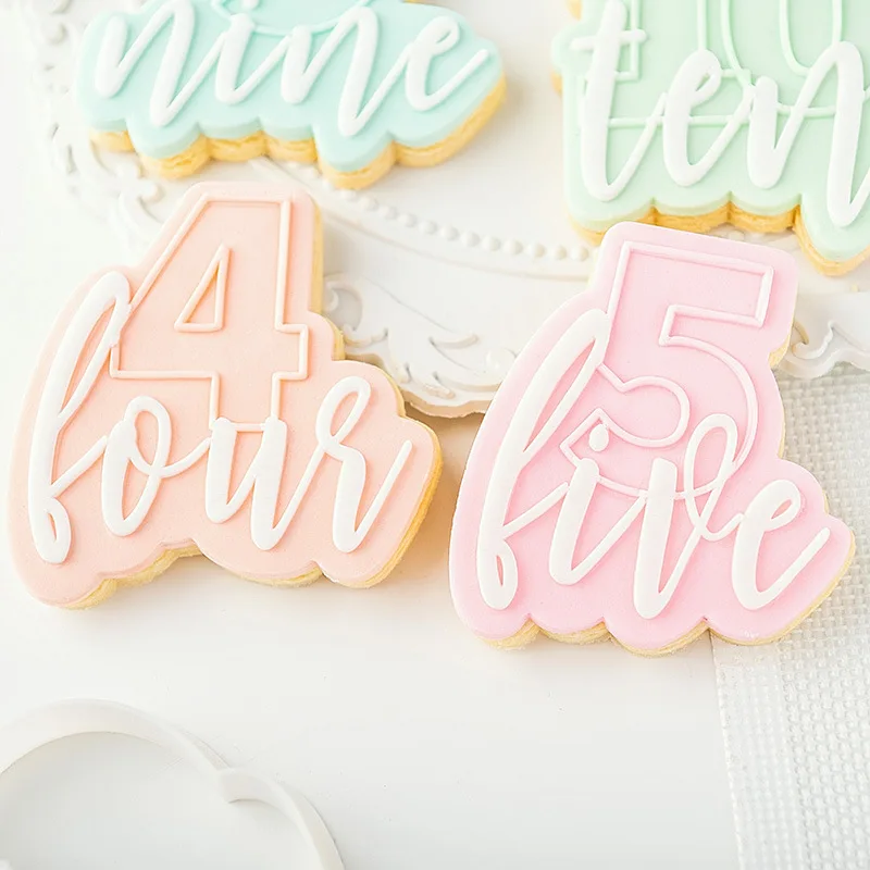 Letter Number Acrylic Cookie Cutter Reverse Stamp Embosser Fondant Mould Baking Tools Biscuit Pastry Craft Cake Decoration cookie cutter cookie mould fondant cutter cookie printing mold baking mold cookie maker press kit baking decorating tools